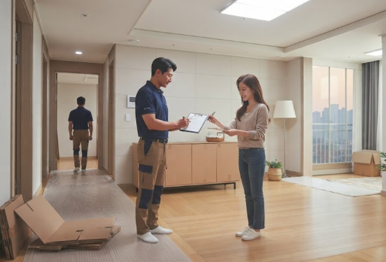이사 상담을 진행하는 모습