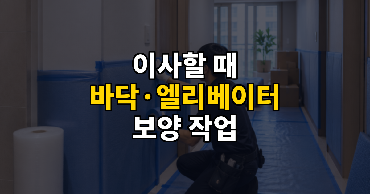 이사 바닥·엘리베이터 보양(양생) 작업, 꼭 필요할까 대표 이미지