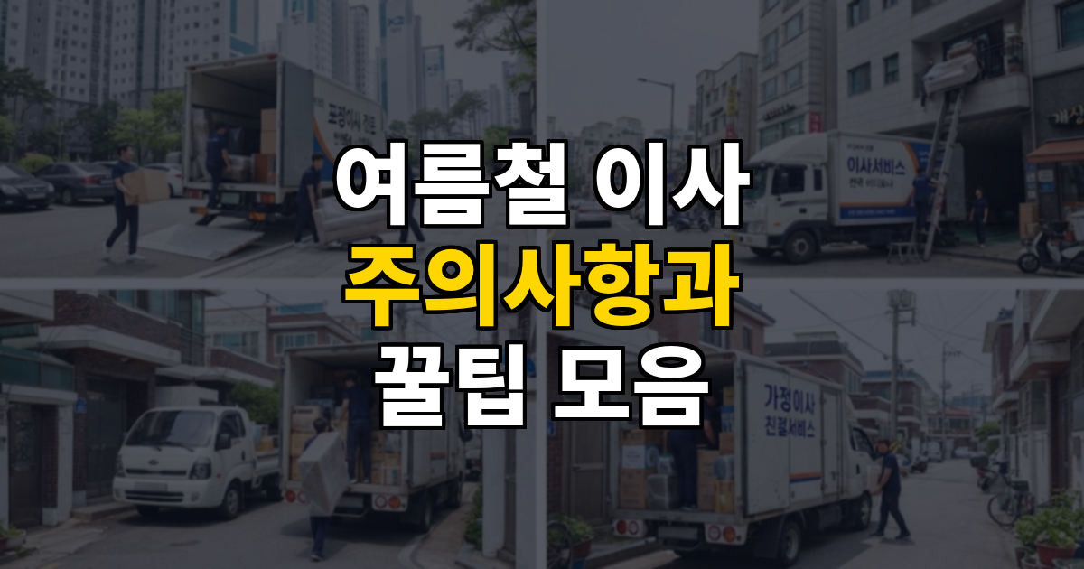 여름철 포장이사 주의사항 및 꿀팁 대표 이미지